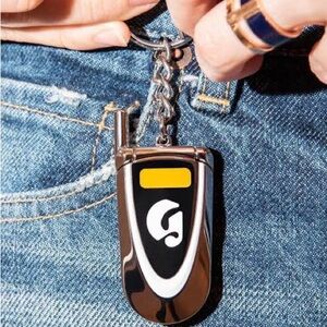 Glossier LA Merch Flip Phone Mirror Compact Keychain